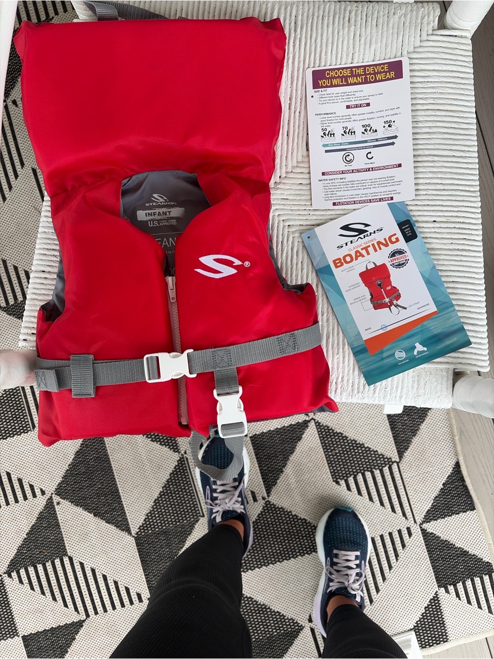 Stearns Infant Life Jacket Bib in Bright Red